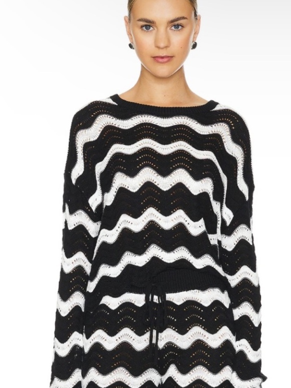 Beach Riot Black & White Tides Beach Sweater 🆕